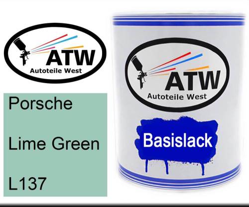 Porsche, Lime Green, L137: 1L Lackdose, von ATW Autoteile West.